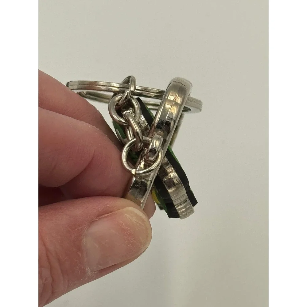 New Orleans Souvenir Keychain Green Alligator Spinner Metal Rubber‎ Travel Gift